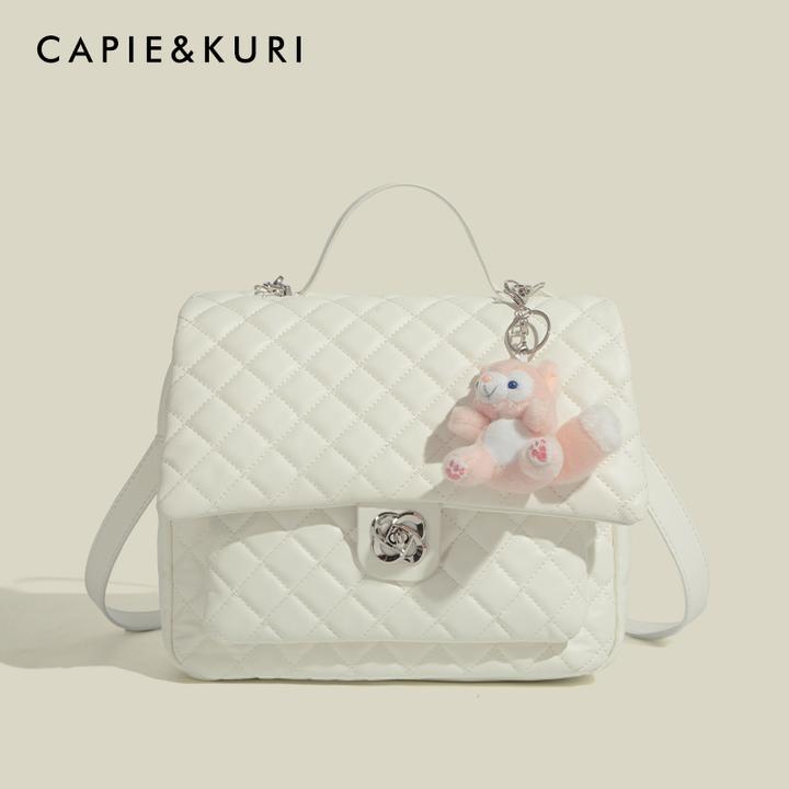 CAPIE&KURI小香风菱格双肩包女士新款百搭大容量通勤包包