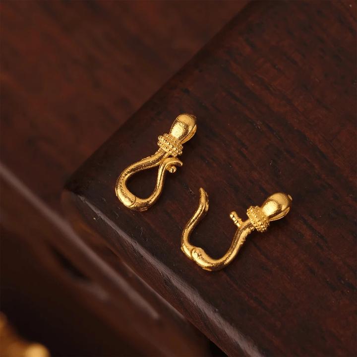 diy收尾连接万能吊坠扣头项链镀18K色实心万能鱼钩扣头随想百搭