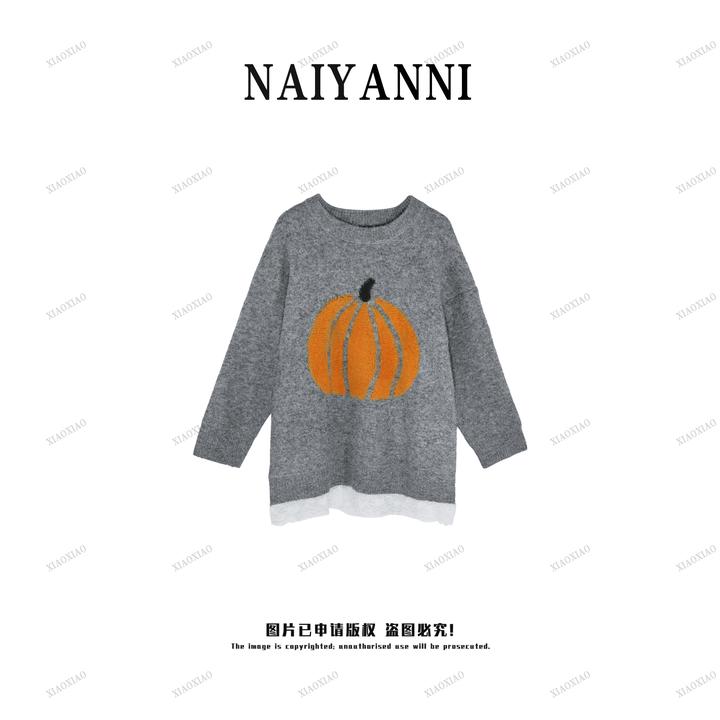 【南瓜粥】【小小101专属】2025冬季新款撞色蕾丝毛衣5365 SFCHH001