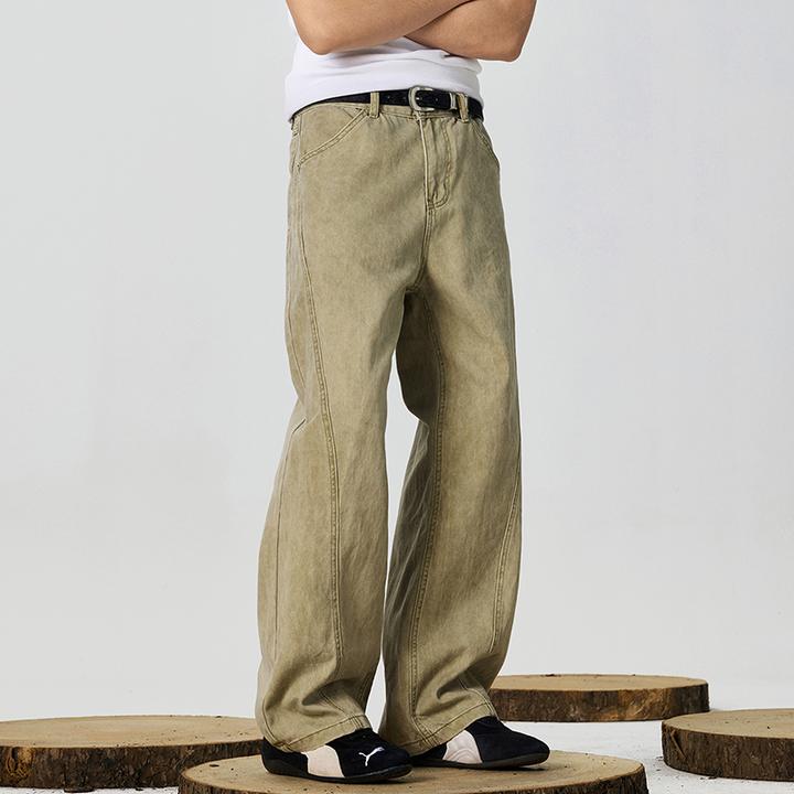 GTRG美式扎染脏脏dirtyfit休闲长裤水洗拼接百搭款大直筒休闲裤男