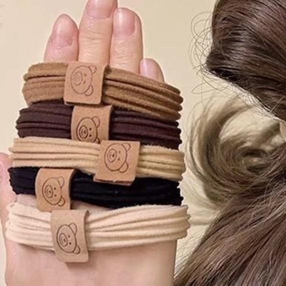 可爱小熊发圈头绳大学生高弹力扎头发发绳皮筋高级感丸子头饰发圈