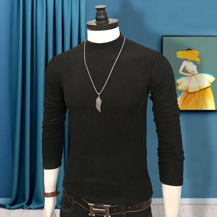 德绒保暖半高圆领打底T上装男秋冬季长袖内搭韩版青年学生上衣t恤