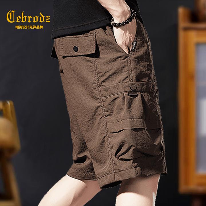 法国Cebrodz美式潮牌透气工装短裤男夏季宽松运动户外休闲五分裤