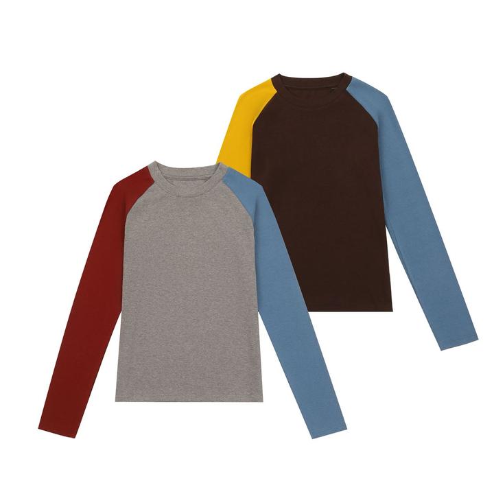 ⌜炫暖撞色⌟ 25秋冬腈纶自发热混纺拼接撞色柔软修身百搭打底衫