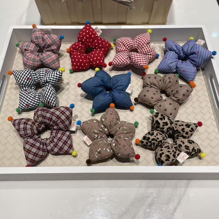 迷你小号海星五角星拇指圈秋冬新款格子网红女孩宝宝可爱韩版