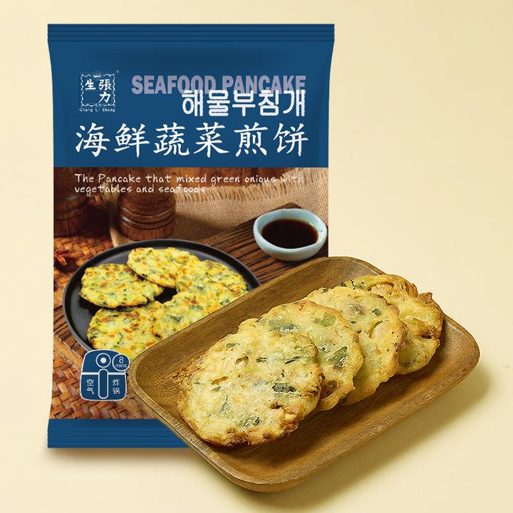 【直播特惠】张力生韩式海鲜蔬菜煎饼400g*2袋