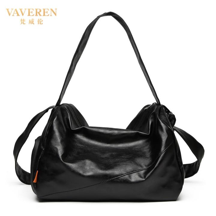 时尚文艺男单肩包上班公文包皮质商务休闲简约百搭小方包男斜跨包