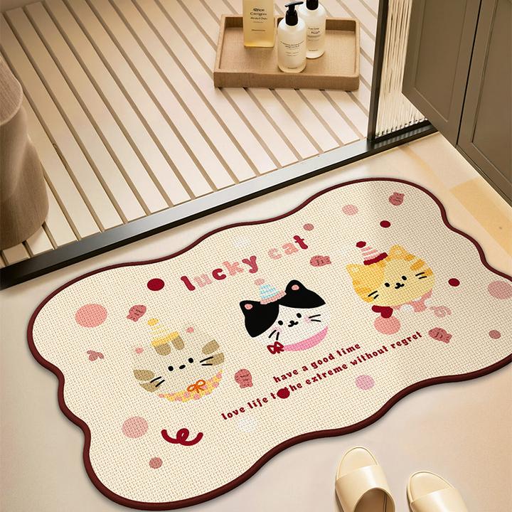 浴室地垫吸水防滑家用卡通卫生间厕所门口速干脚垫子耐脏免洗地毯