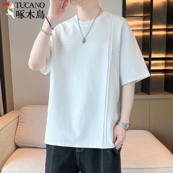 TUCANO/啄木鳥宽松圆领短袖T恤男学生夏薄款百搭半袖休闲上衣体恤