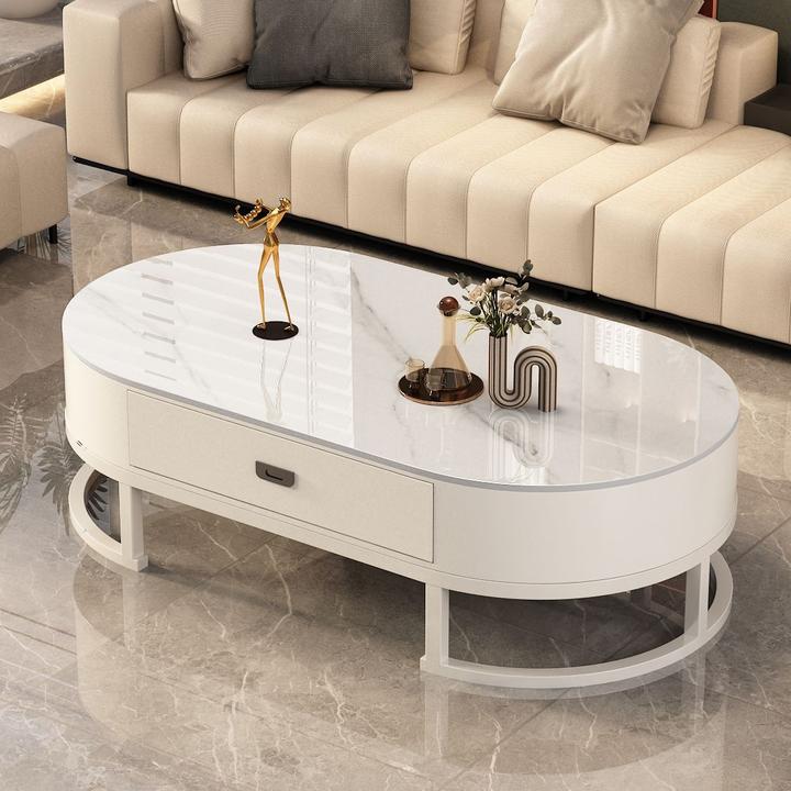 岩板沙发茶几客厅家用小户型大理石轻奢高级感实木小型茶桌极简