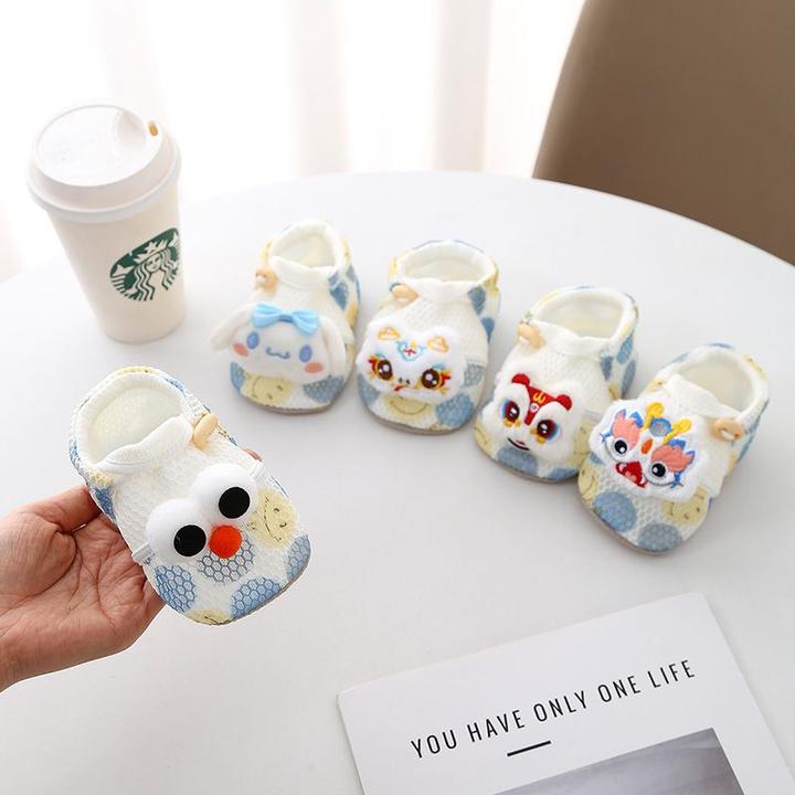 蓝色婴儿鞋子春夏季男女童小月龄婴幼儿宝宝凉鞋透气网软底学步鞋