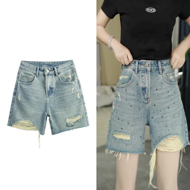 KK欧版 · 四分裤 · 高腰四分A字版牛仔短裤百搭夏季显瘦1932