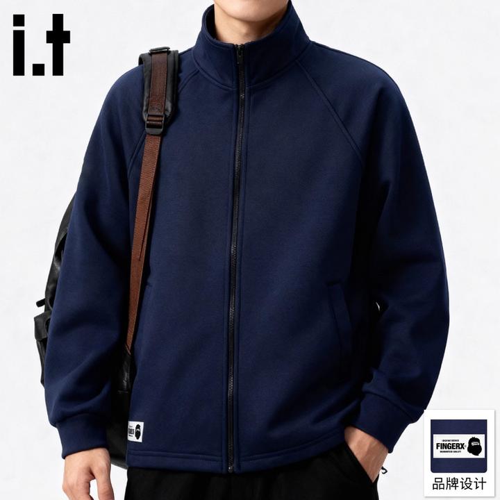 it FINGERCROXX加绒夹克男冬季新款美式复古宽松休闲长袖立领外套