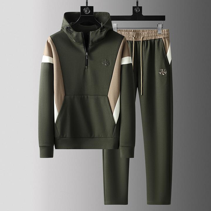 高端莫代尔帅气卫衣两件套时尚轻奢潮套装太空棉休闲运动男士套装