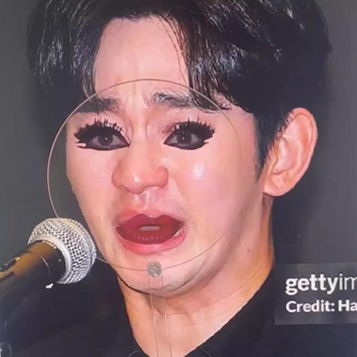 Lady Gaga恶搞表情包透明扇创意趣味大眼睛烈焰红唇搞笑整蛊送人