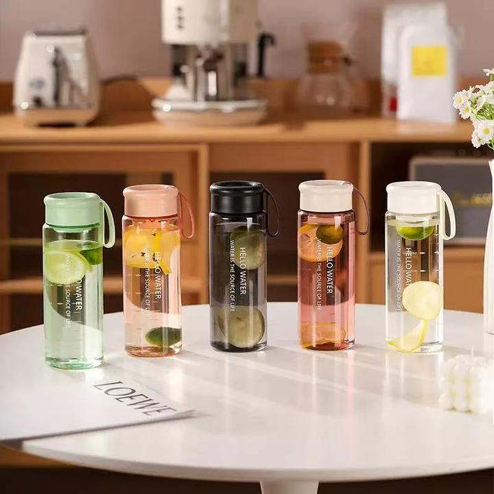 夏季便携塑料水杯大容量带茶隔学生运动直饮户外防摔水杯随行杯