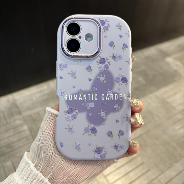 苹果/华为/荣耀/oppo/vivo/小米 蝴蝶碎花适用iPhone16防摔手机壳