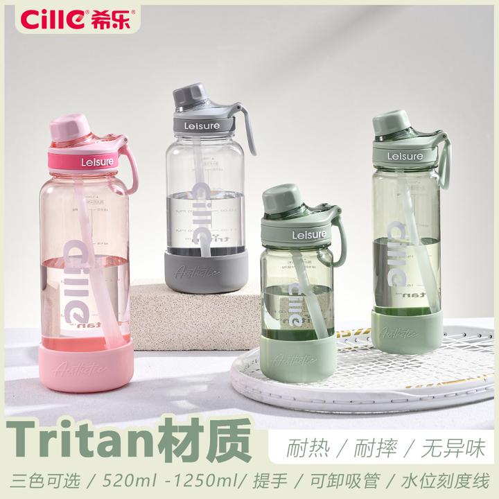 希乐tritan学生书包随手杯吸管儿童运动杯子防摔专用杯套大容量