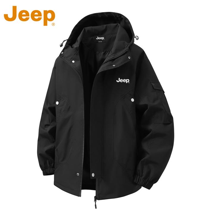 JEEP吉普美式冲锋连帽夹克男士秋冬季新款户外宽松防风防水外套男