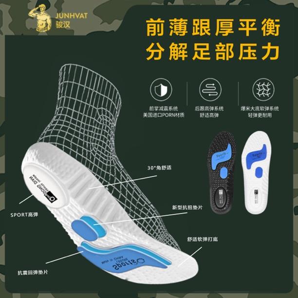 【三双装】高强度运动防伤鞋垫高弹减震久站跑步弹力军训常用高质量