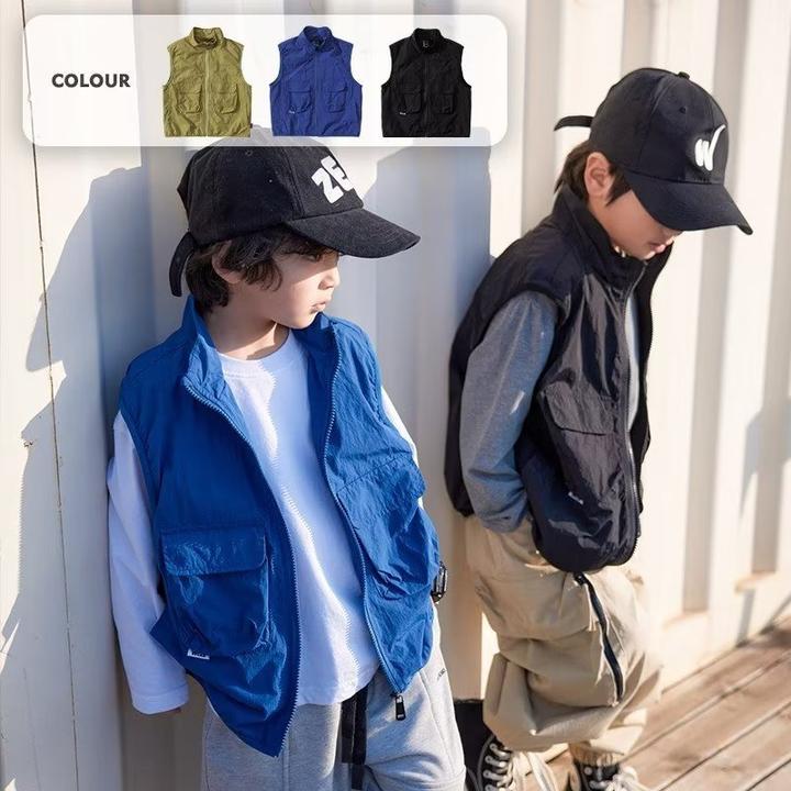 童装马甲男生春春款背心洋气中大童休闲百搭无袖马甲外穿