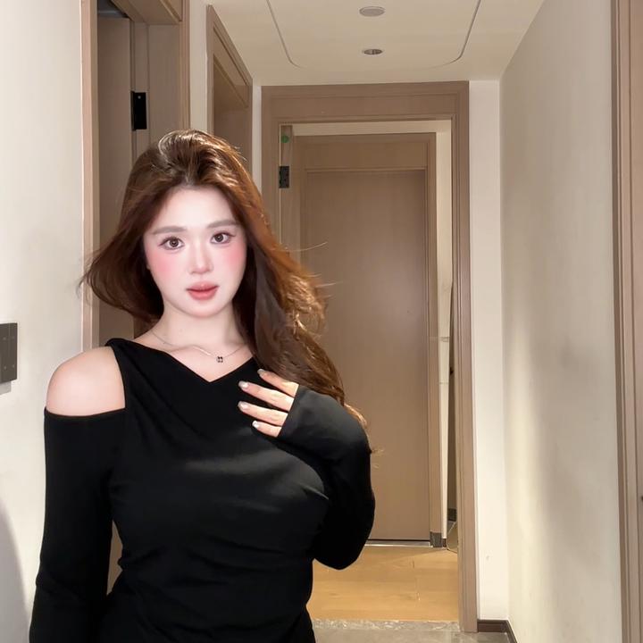 【少量现现】微胖mm秋冬磨毛加绒上衣韩系修露肩长袖t恤慵懒风套装