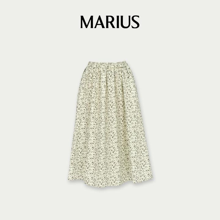 MARIUS“吉野”度假风大阔摆A摆碎花半裙