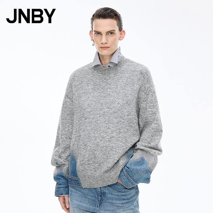 【商场同款】JNBY/江南布衣25冬新品针织衫牛仔针刺拼接5P0312720