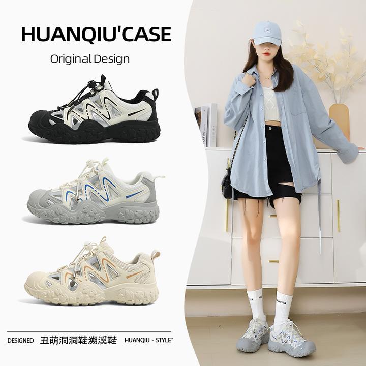 环球罗马凉鞋老爹鞋女2025年新款秋季透气运动丑萌休闲百搭登山鞋