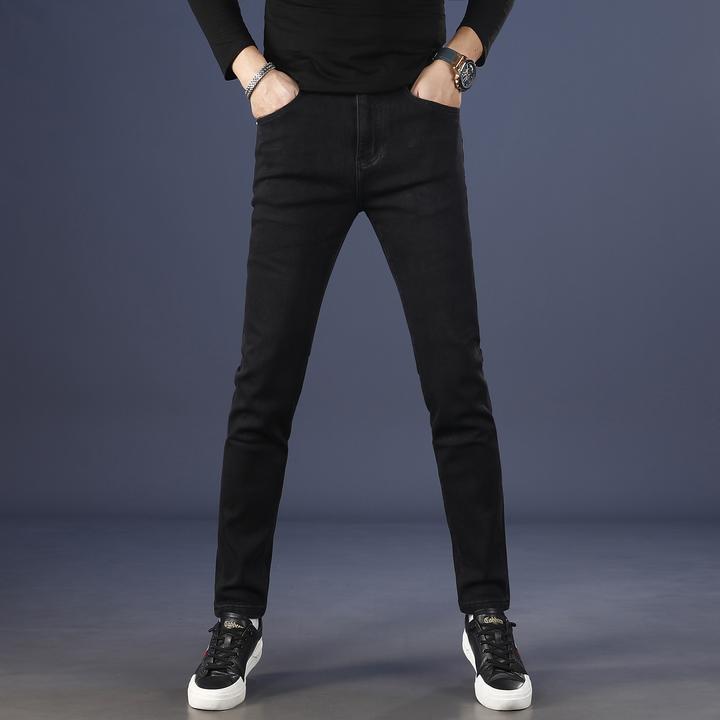 范莉泰黑色牛仔裤男款爆款2025新款修身小脚裤休闲男士秋冬款裤子