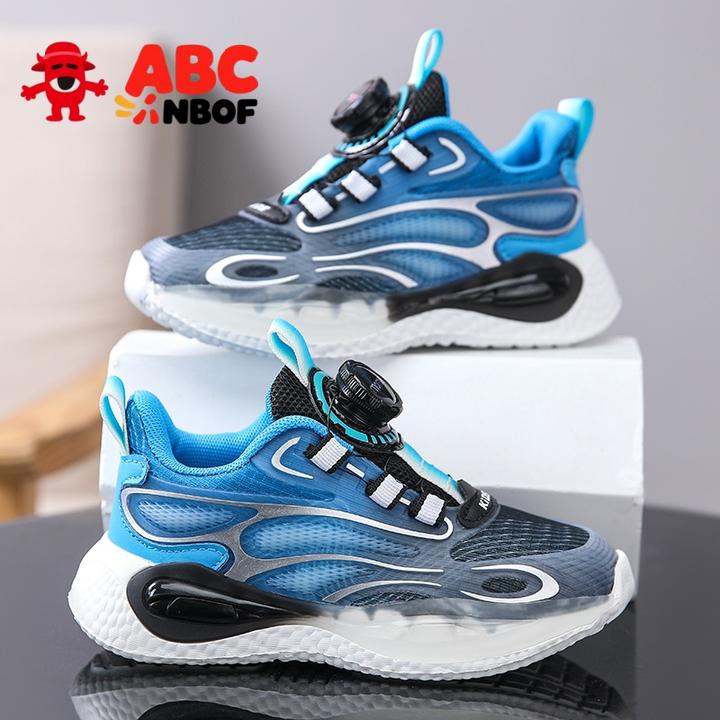 ABC NBOF童鞋男童纽扣运动鞋2025春秋新款中大童网面透气儿童跑鞋