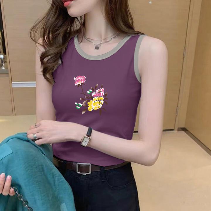 纯棉无袖t恤新款夏季修身内搭吊带背心纯棉t恤衫欧若风穿搭上衣