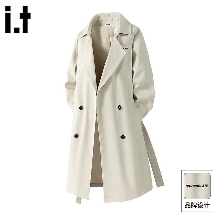it: CHOCOOLATE美式复古中长款风衣男2025秋冬季宽松休闲过膝大衣
