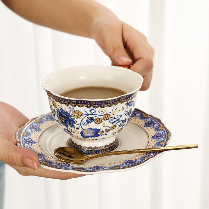 美式风格陶瓷咖啡杯子精致下午茶茶具水具骨瓷对杯碟伴手礼送人