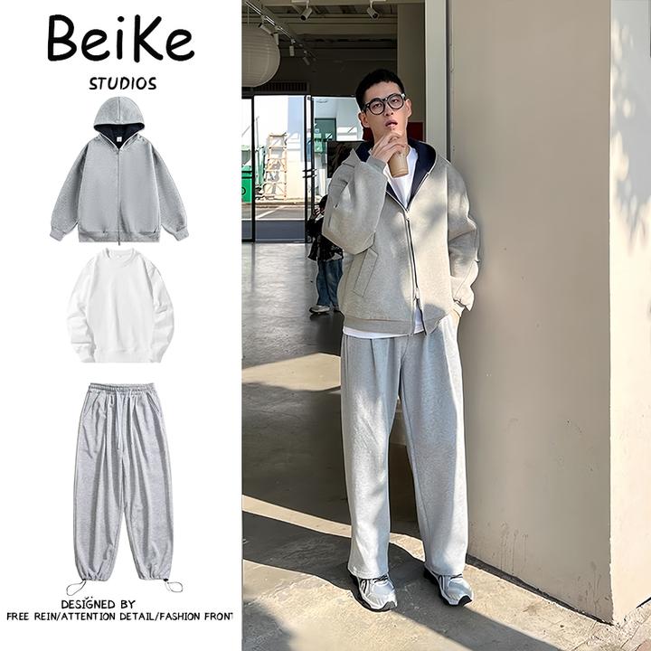 三件装/双色开衫男生宽松外套男开衫男款爆款2025新款男生外套