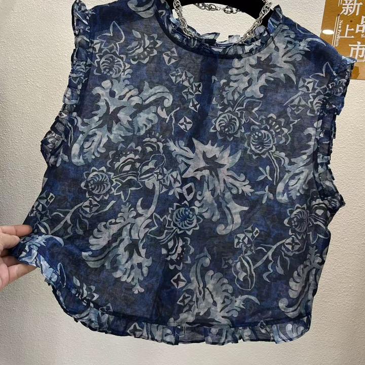 2025百搭洋气时尚显瘦遮肉气质木耳边设计感宽松休闲轻熟减龄上衣