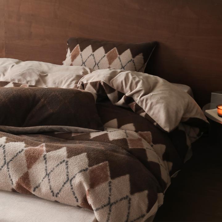 复古英伦风丨加厚保暖牛奶绒四件套珊瑚绒床单被套冬季主卧室床品