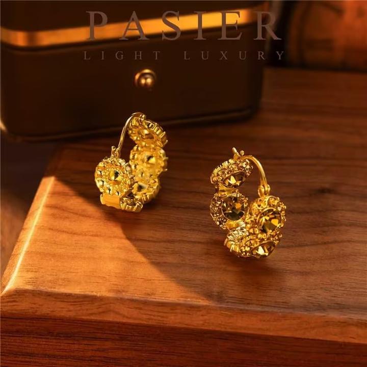 合金合成锆石耳饰  立方氧化锆 [艾语] 耳环BD0525香槟