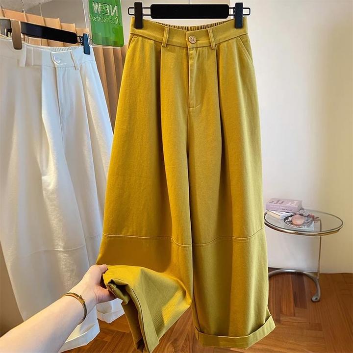 宽松休闲九分阔腿裤女2025年春夏季新款韩系显瘦直筒气球裤工装裤