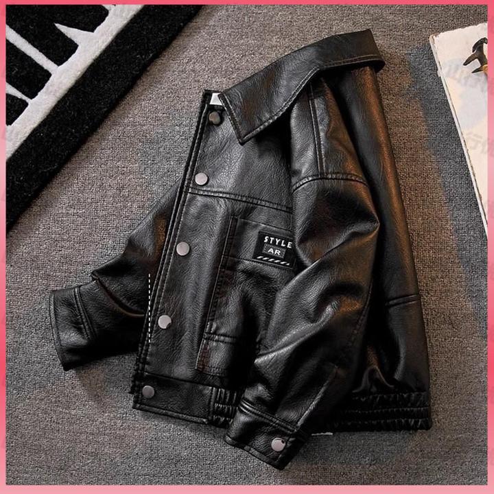 男童加绒皮衣外套秋冬款2025新款儿童冬装上衣加厚一体绒炸街夹克