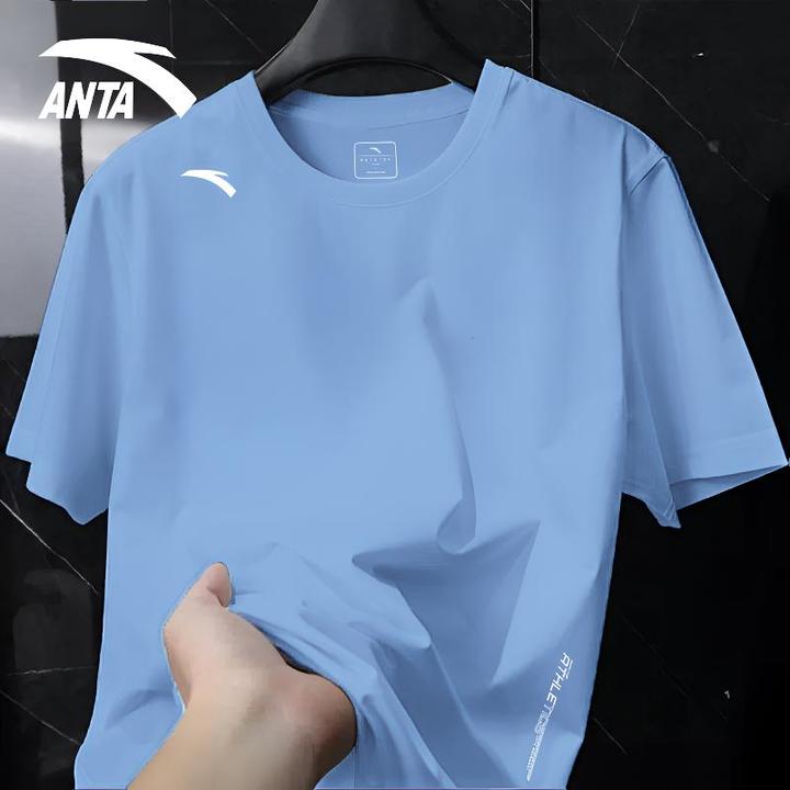 安踏冰丝速干男款夏季短袖t恤宽松半袖男士运动T恤休闲上衣运动服