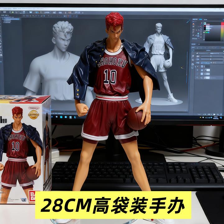 28CM高手办樱木花道灌篮高手潮玩男生礼物模玩摆件公仔机箱摆件