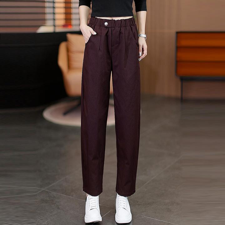 2025秋季款休闲萝卜裤时尚宽松显瘦花苞腰锥形裤百搭哈伦小脚裤子