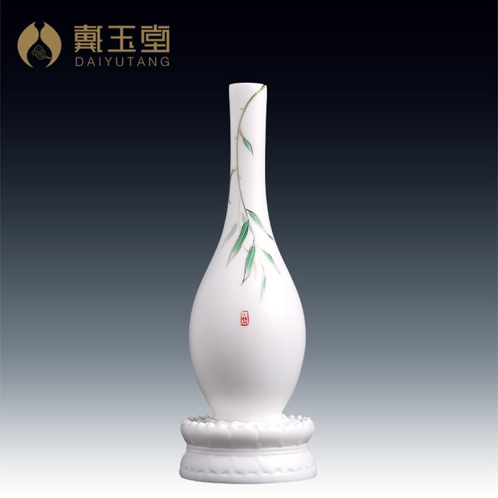 戴玉堂陶瓷《杨枝净瓶》观世音玉净瓶甘露瓶花瓶供佛中式禅意摆件