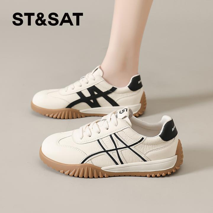 星期六流行款阿甘鞋女士2025秋季新款百搭德训鞋时尚休闲小白鞋女