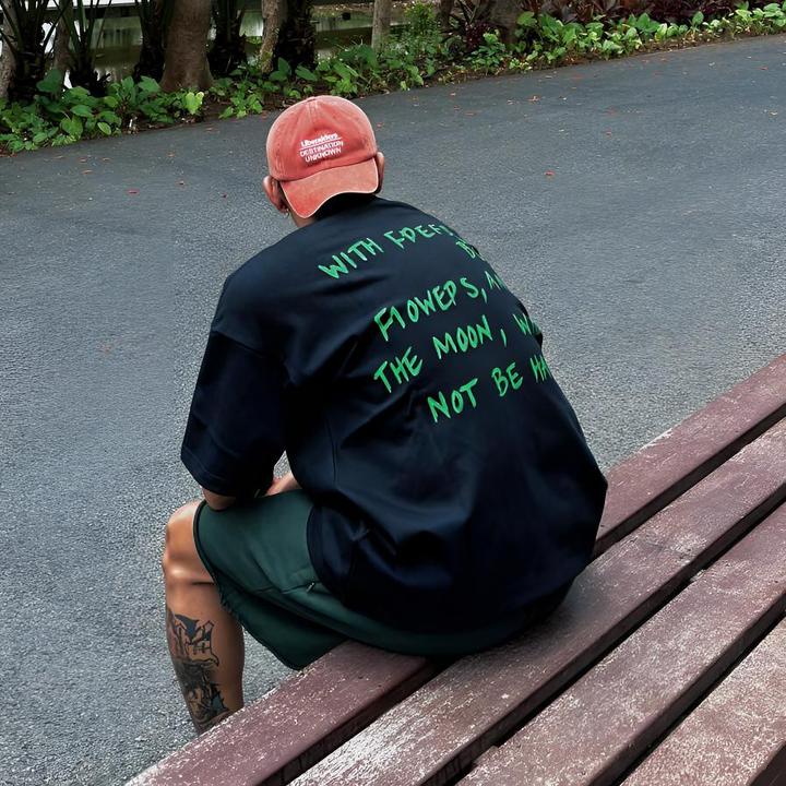 100%纯棉美式百搭圆领短袖T恤上衣美式百搭上衣t恤韩版宽松男士