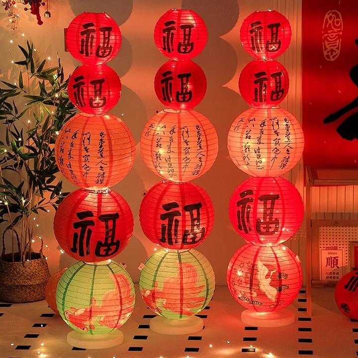 菲寻中秋节灯笼2026新款古风立柱宫灯商场氛围感场景布置装饰摆件