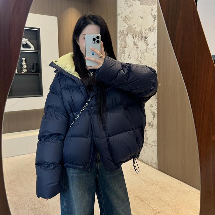 宿慕SUMU撞色95白鸭绒连帽羽绒服女10-16冬季新款时尚羽绒服9010