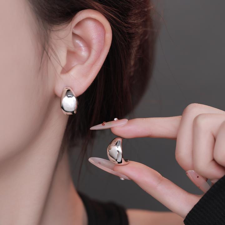 CUOOYINO/初影 925银耳饰 【金属光面】精致百搭耳环法式设计感耳饰