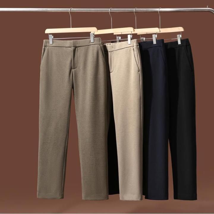 男人的礼物！奢品级！醋酸羊毛桑蚕丝！秋冬男士老钱风毛呢休闲裤